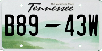 TN license plate B8943W