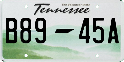TN license plate B8945A