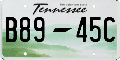 TN license plate B8945C