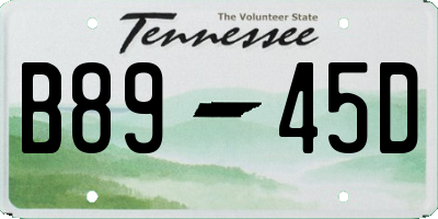 TN license plate B8945D