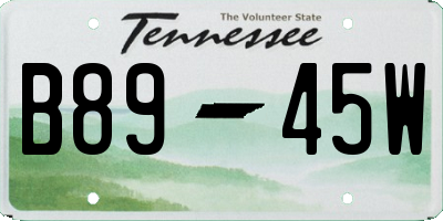 TN license plate B8945W