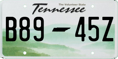 TN license plate B8945Z