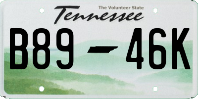 TN license plate B8946K