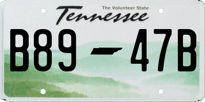TN license plate B8947B