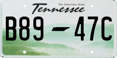 TN license plate B8947C