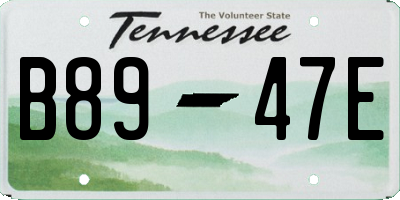 TN license plate B8947E