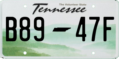 TN license plate B8947F