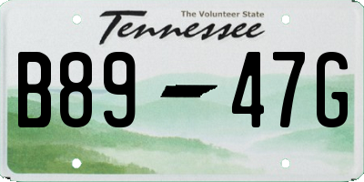 TN license plate B8947G