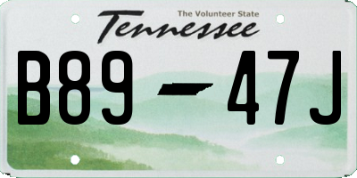 TN license plate B8947J