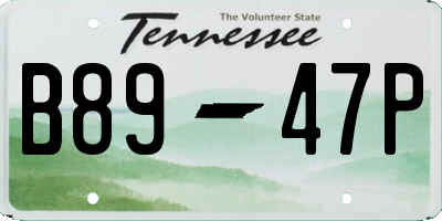 TN license plate B8947P