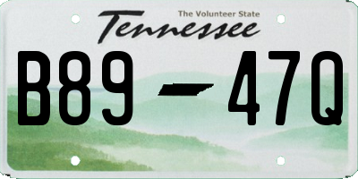 TN license plate B8947Q