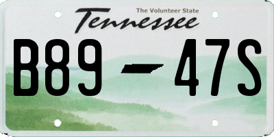 TN license plate B8947S