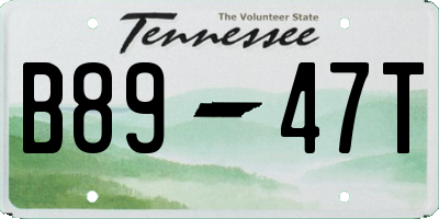 TN license plate B8947T