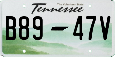 TN license plate B8947V