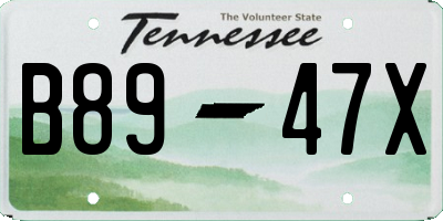 TN license plate B8947X