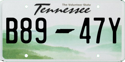 TN license plate B8947Y