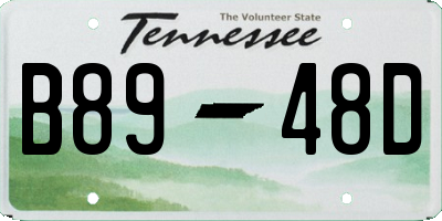TN license plate B8948D