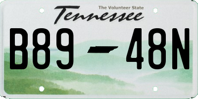 TN license plate B8948N