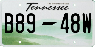 TN license plate B8948W