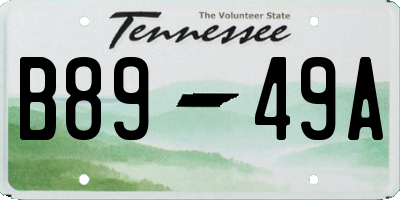 TN license plate B8949A