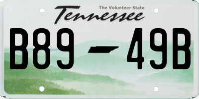 TN license plate B8949B