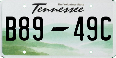 TN license plate B8949C