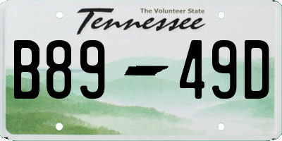 TN license plate B8949D