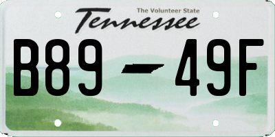 TN license plate B8949F