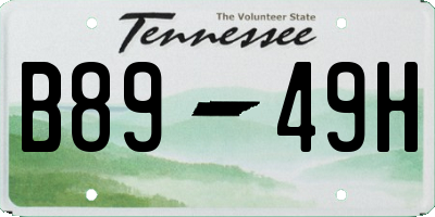 TN license plate B8949H