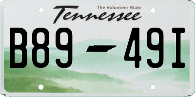 TN license plate B8949I