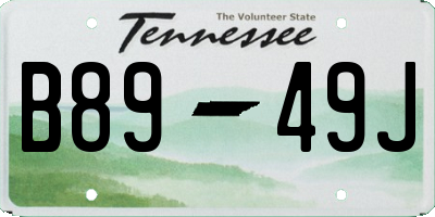TN license plate B8949J