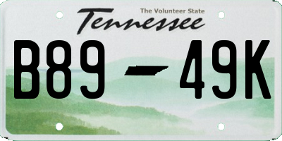 TN license plate B8949K