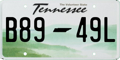 TN license plate B8949L