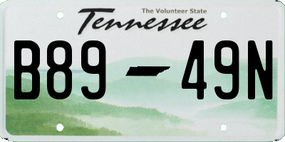 TN license plate B8949N