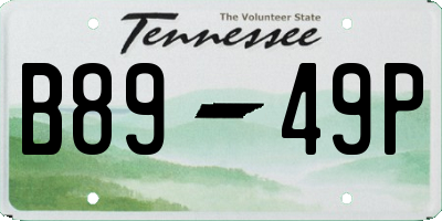 TN license plate B8949P