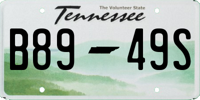 TN license plate B8949S