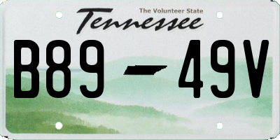 TN license plate B8949V