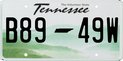 TN license plate B8949W