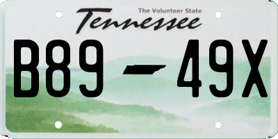 TN license plate B8949X