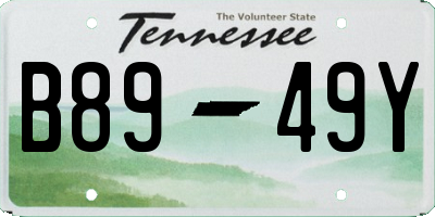 TN license plate B8949Y