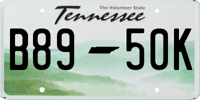 TN license plate B8950K