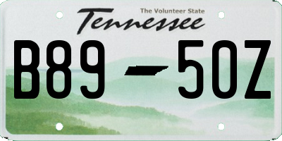 TN license plate B8950Z