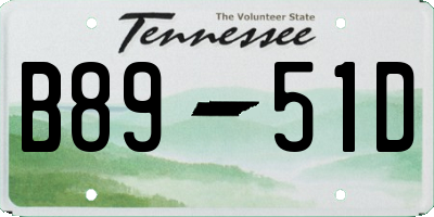 TN license plate B8951D