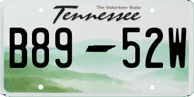 TN license plate B8952W