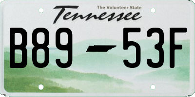 TN license plate B8953F