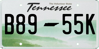 TN license plate B8955K