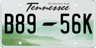 TN license plate B8956K