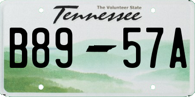 TN license plate B8957A