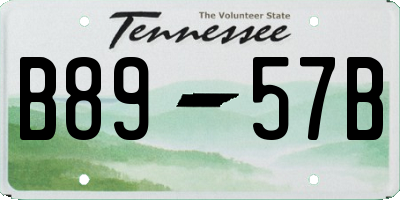 TN license plate B8957B