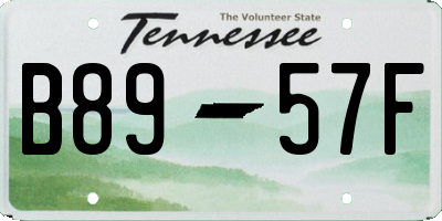 TN license plate B8957F